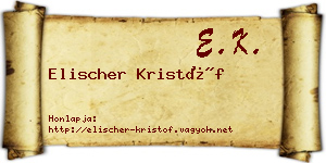 Elischer Kristóf névjegykártya