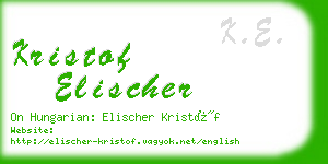 kristof elischer business card